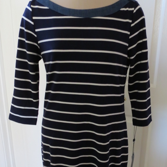 tommy hilfiger dress blue and white